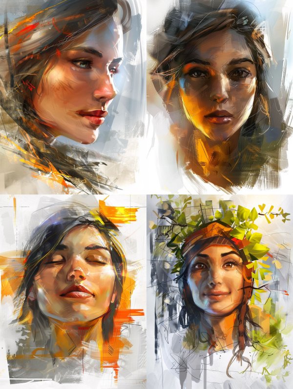 Ethereal Digital Painterly Portrait