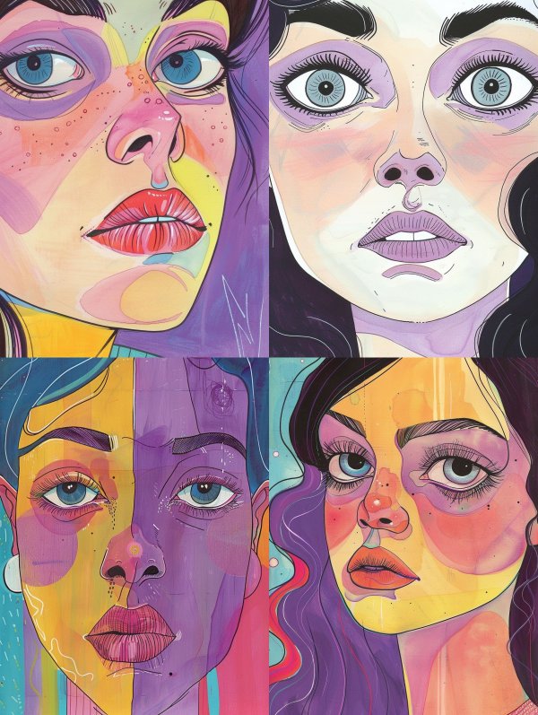 Neon Pastel Pop Art Portrait