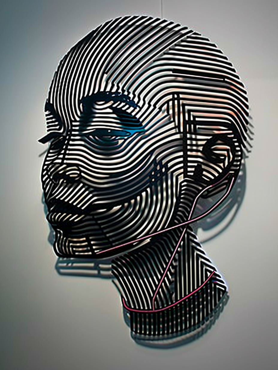 Linear Topographic Human Portrait