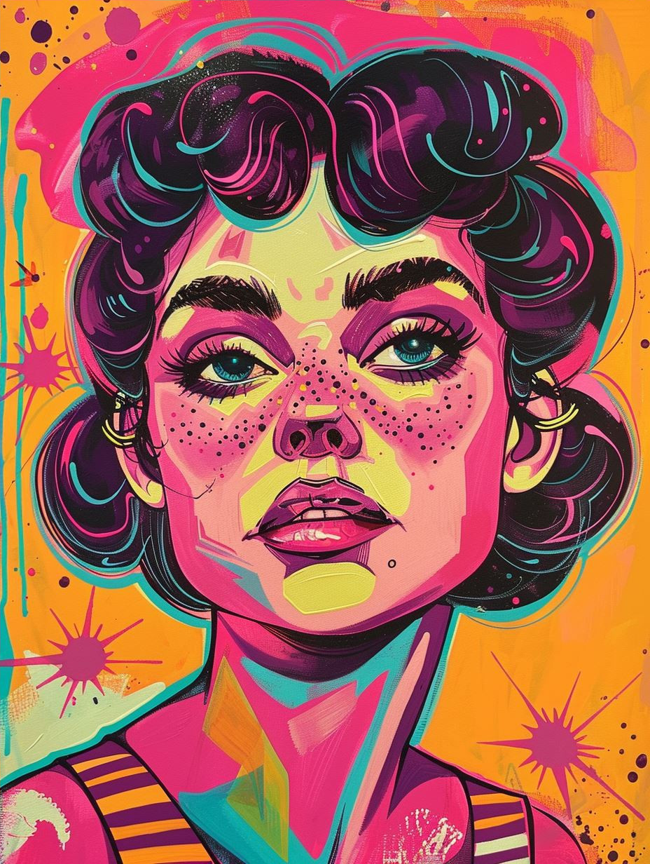 Neon Psychedelic Pop Art Portrait