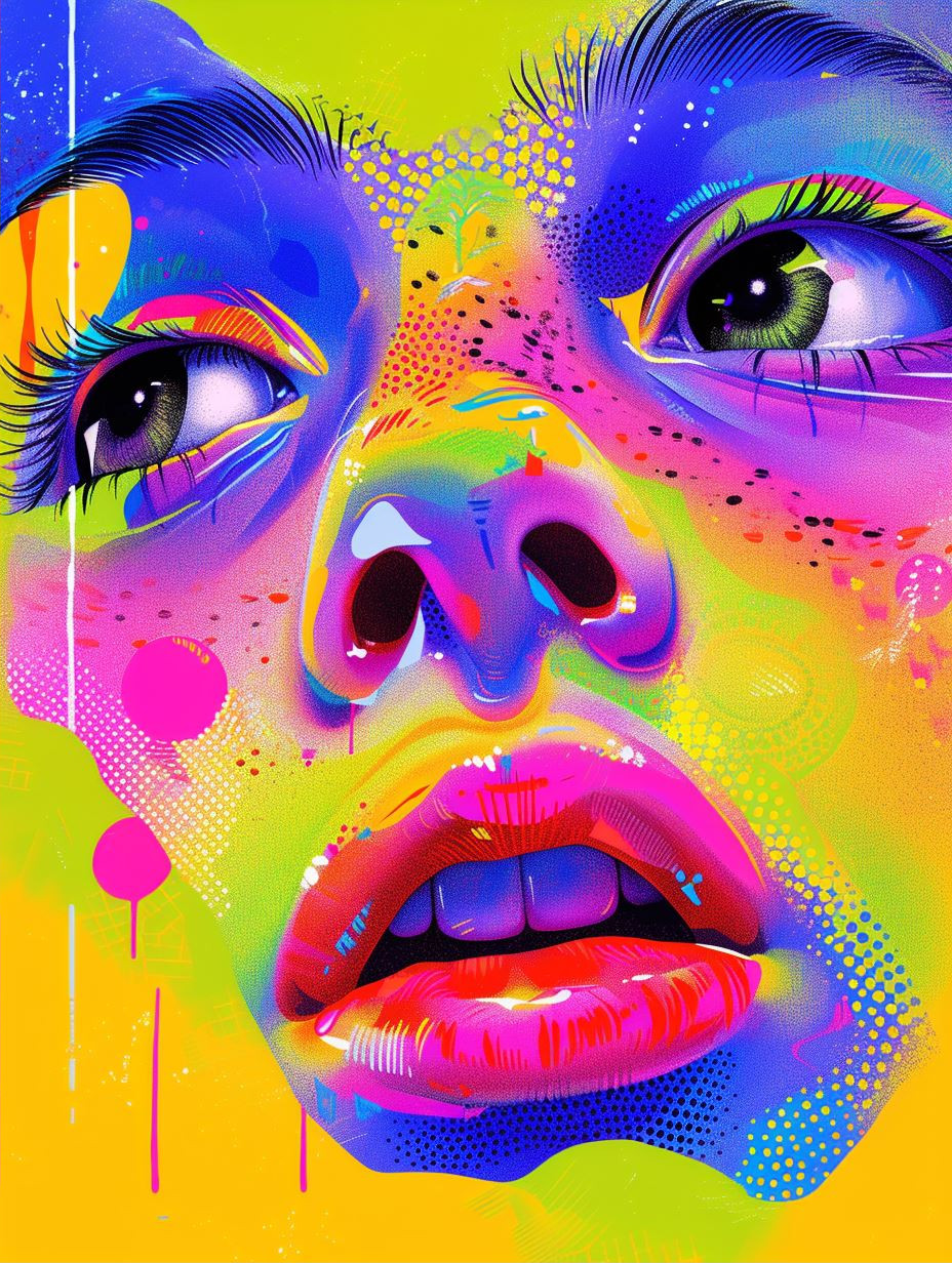 Neon Psychedelic Portrait Explosion