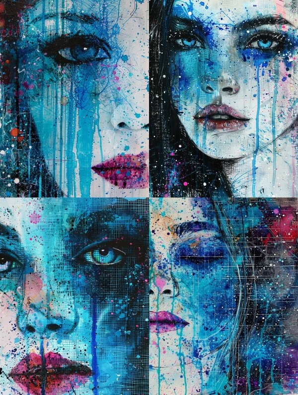 Azure Drip Portrait