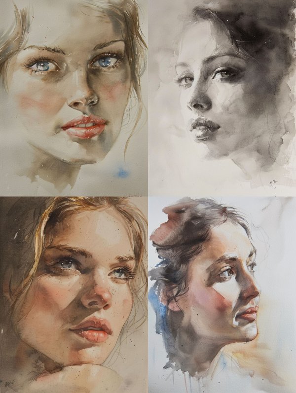 Ethereal Watercolor Gaze