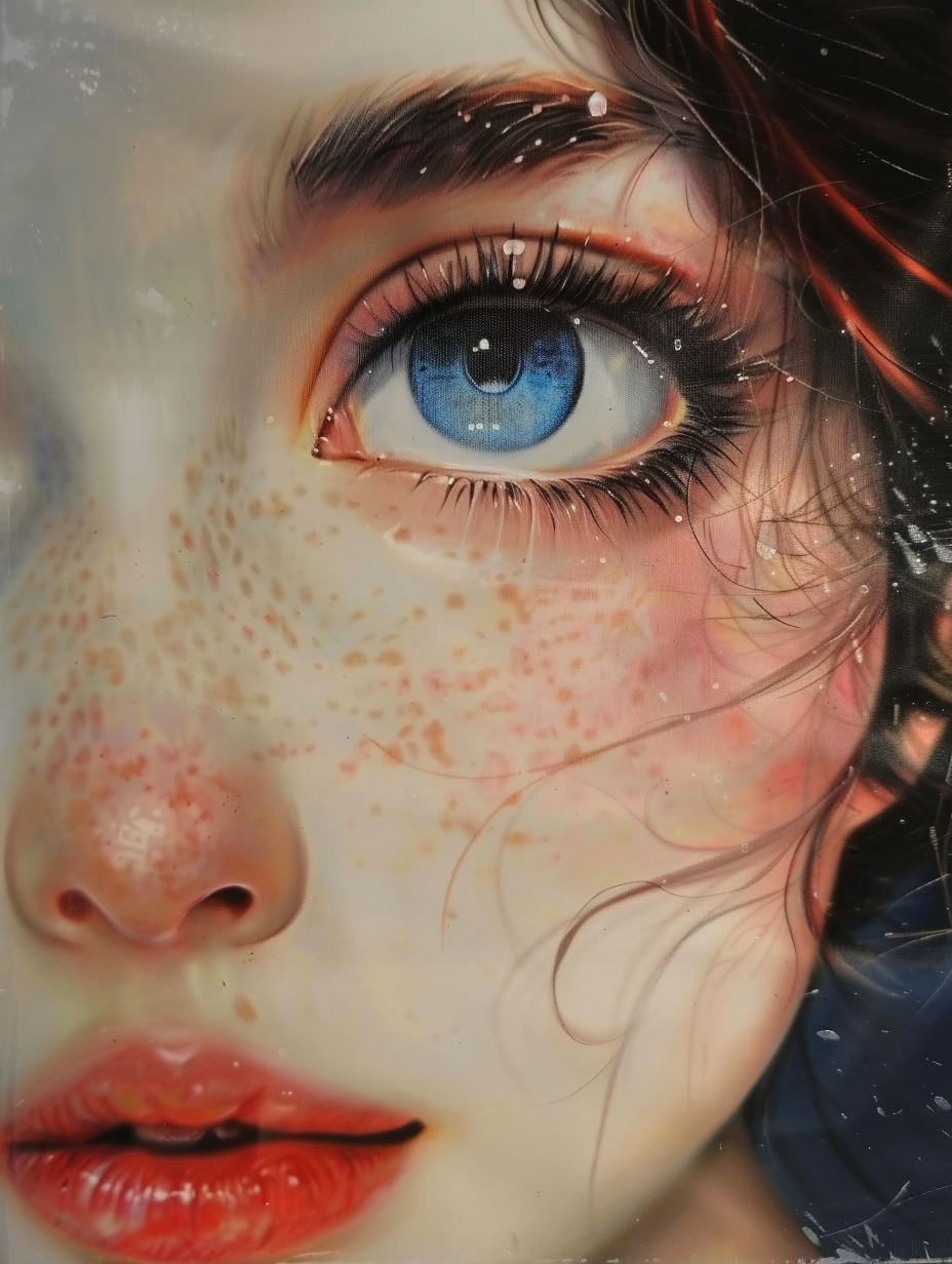 Azure Gaze Ethereal Portrait