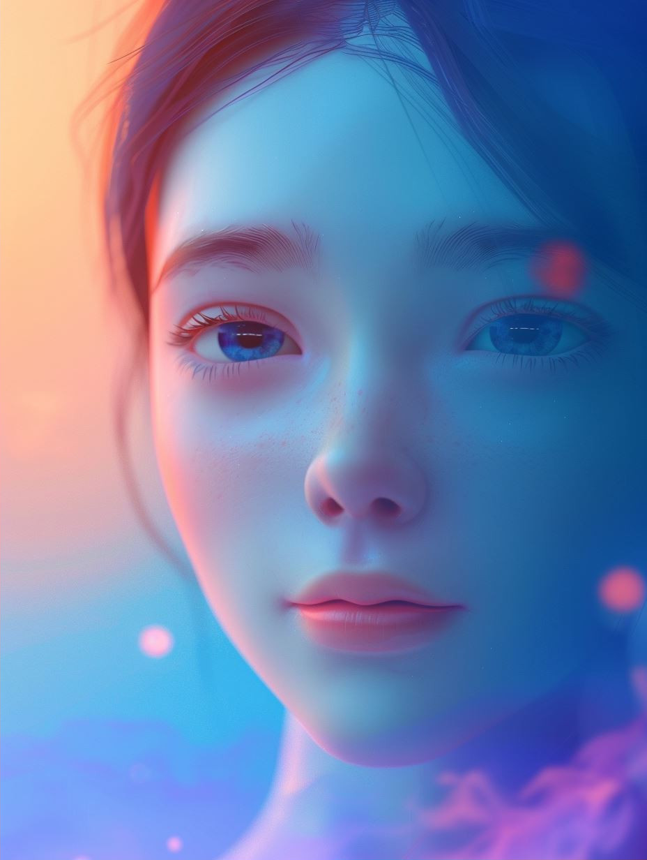 Ethereal Neon Dream Portrait