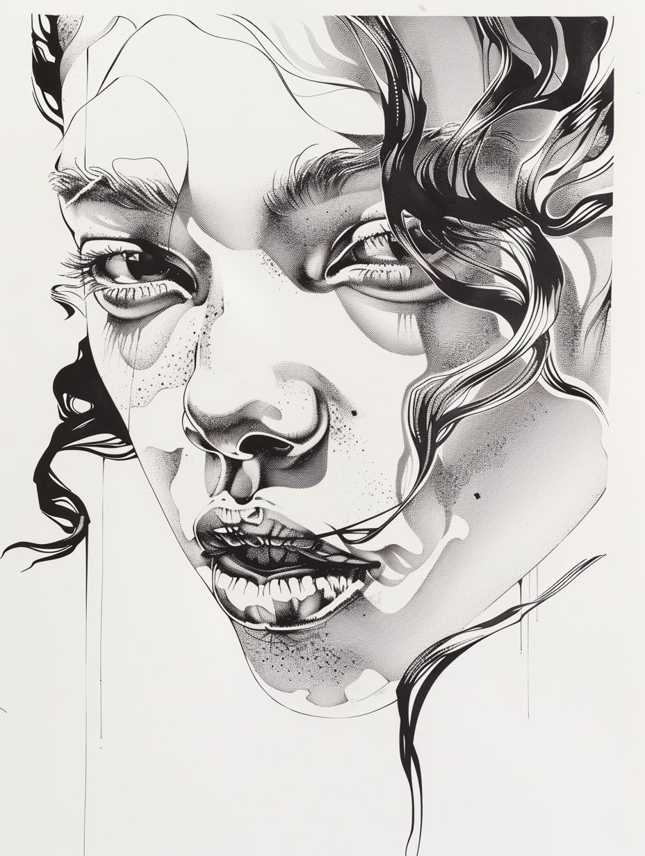 Surreal Ink Portrait of Fluidity
