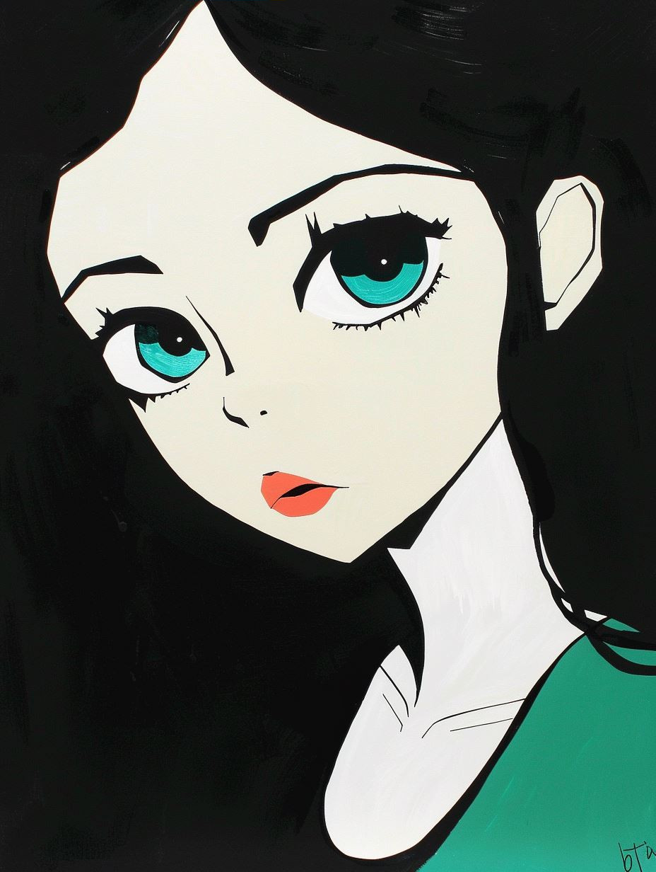 Emerald Gaze Stylized Portrait