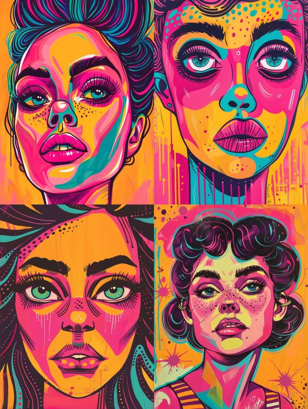 Neon Psychedelic Pop Art Portrait
