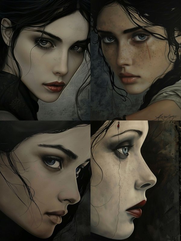Melancholy Gaze in Shadow