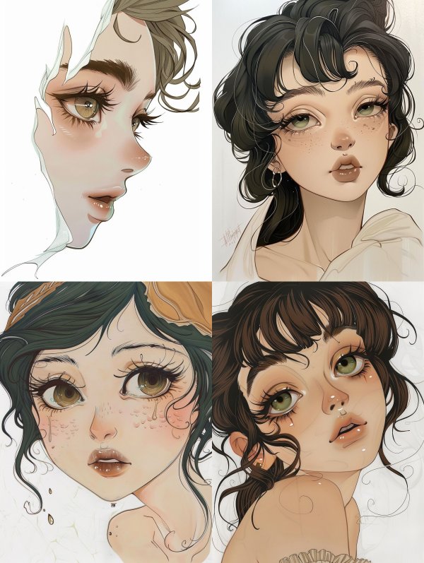 Ethereal Digital Portrait Studies