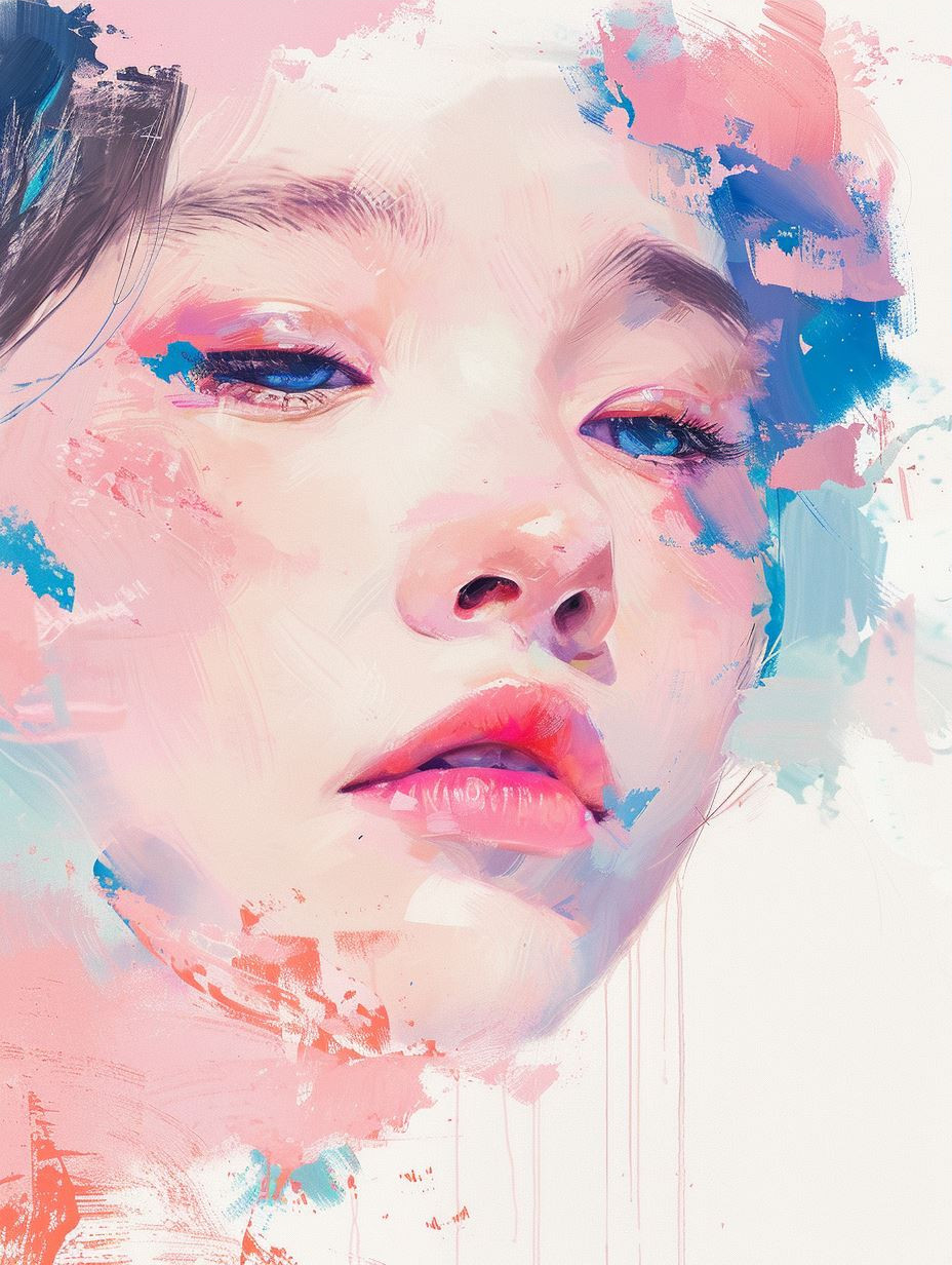 Abstract Pastel Portrait Fusion