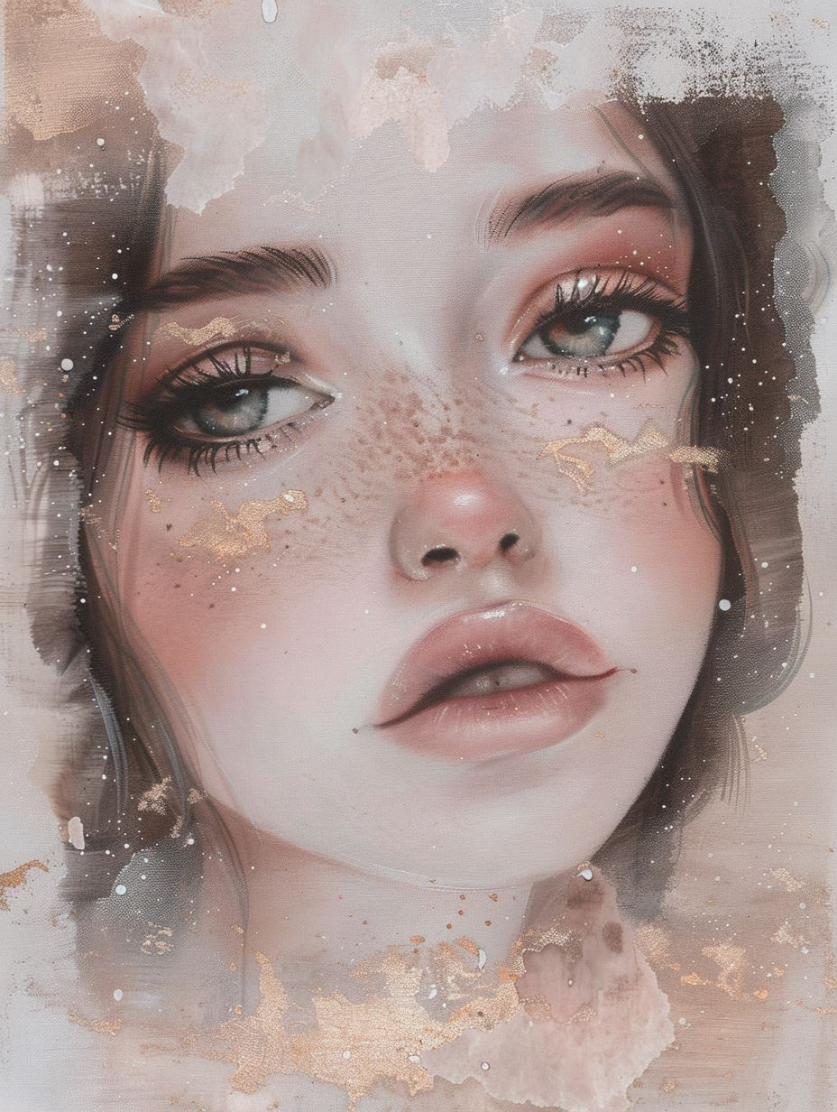 Ethereal Gilded Dream Portrait