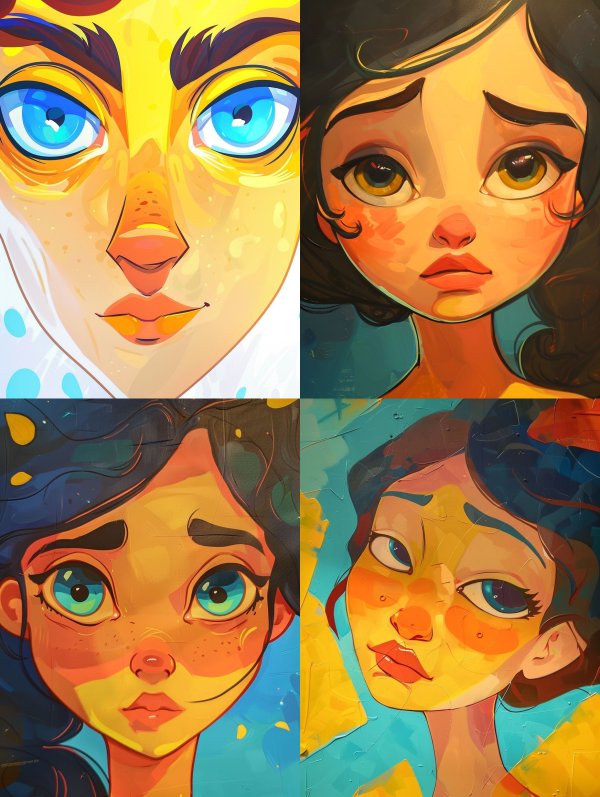 Vibrant Stylized Digital Portraiture