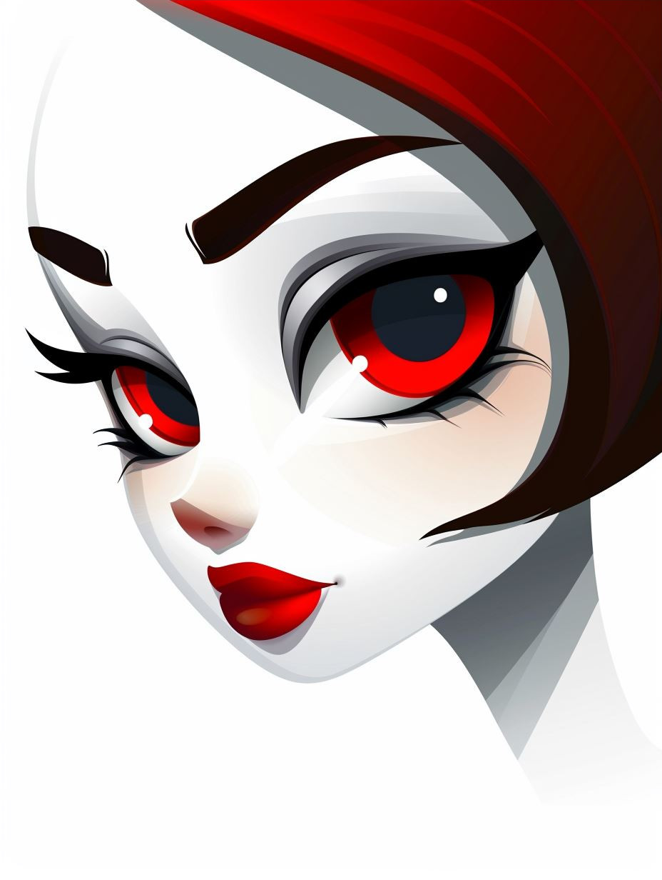 Crimson Gaze Shadow Portrait