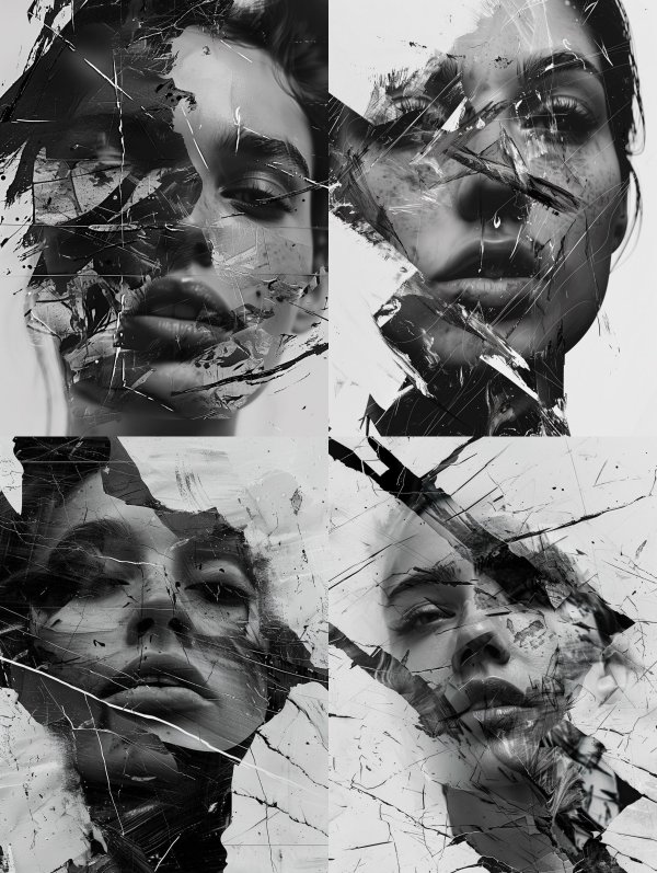 Fragmented Soul in Monochrome