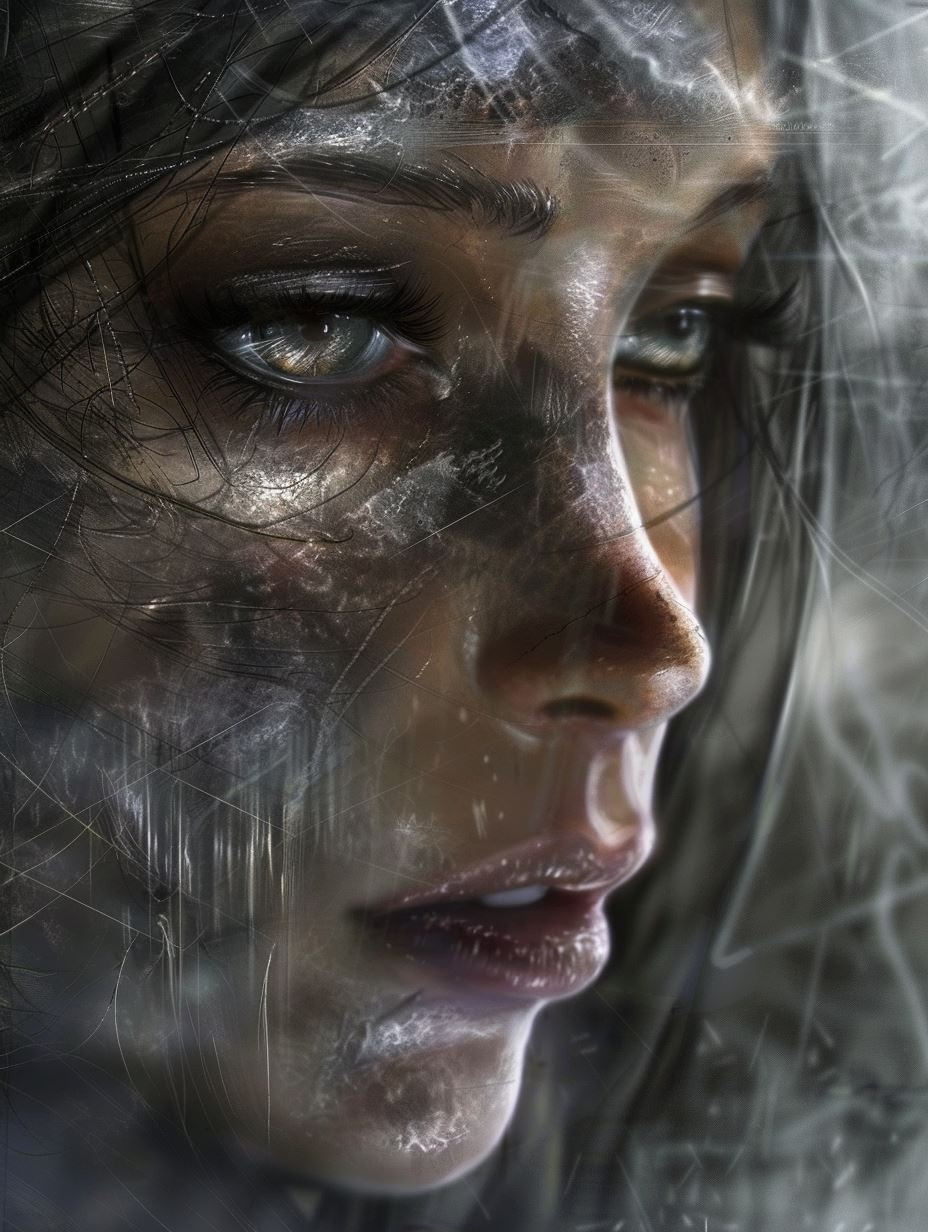 Fragmented Gaze Through Shattered Glass