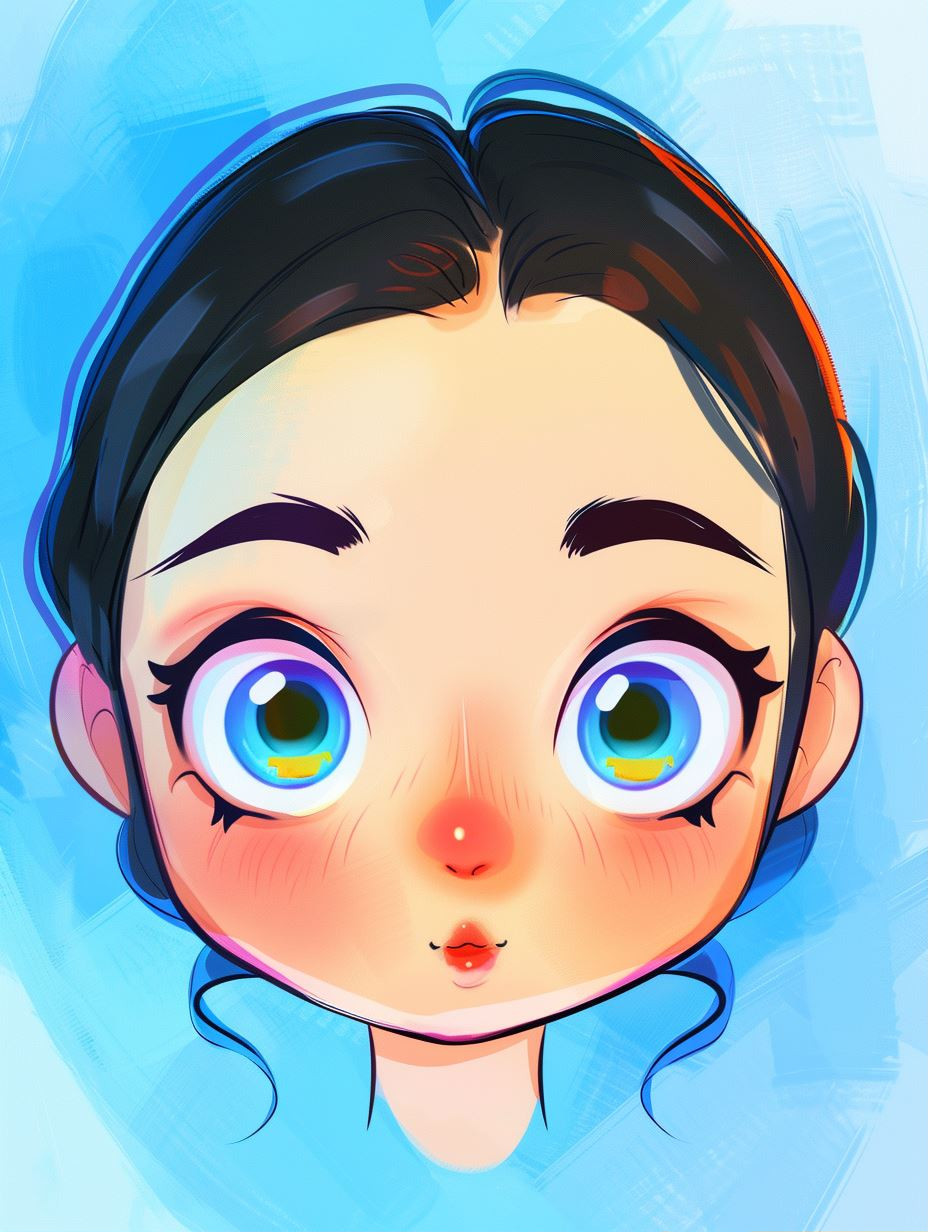 Ethereal Blue Gaze Portrait