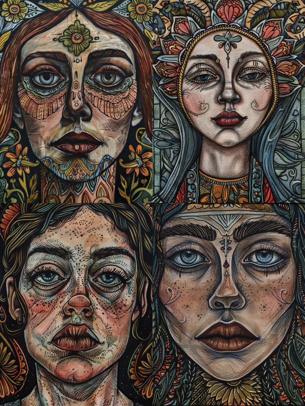 Mystic Folk Art Portrait
