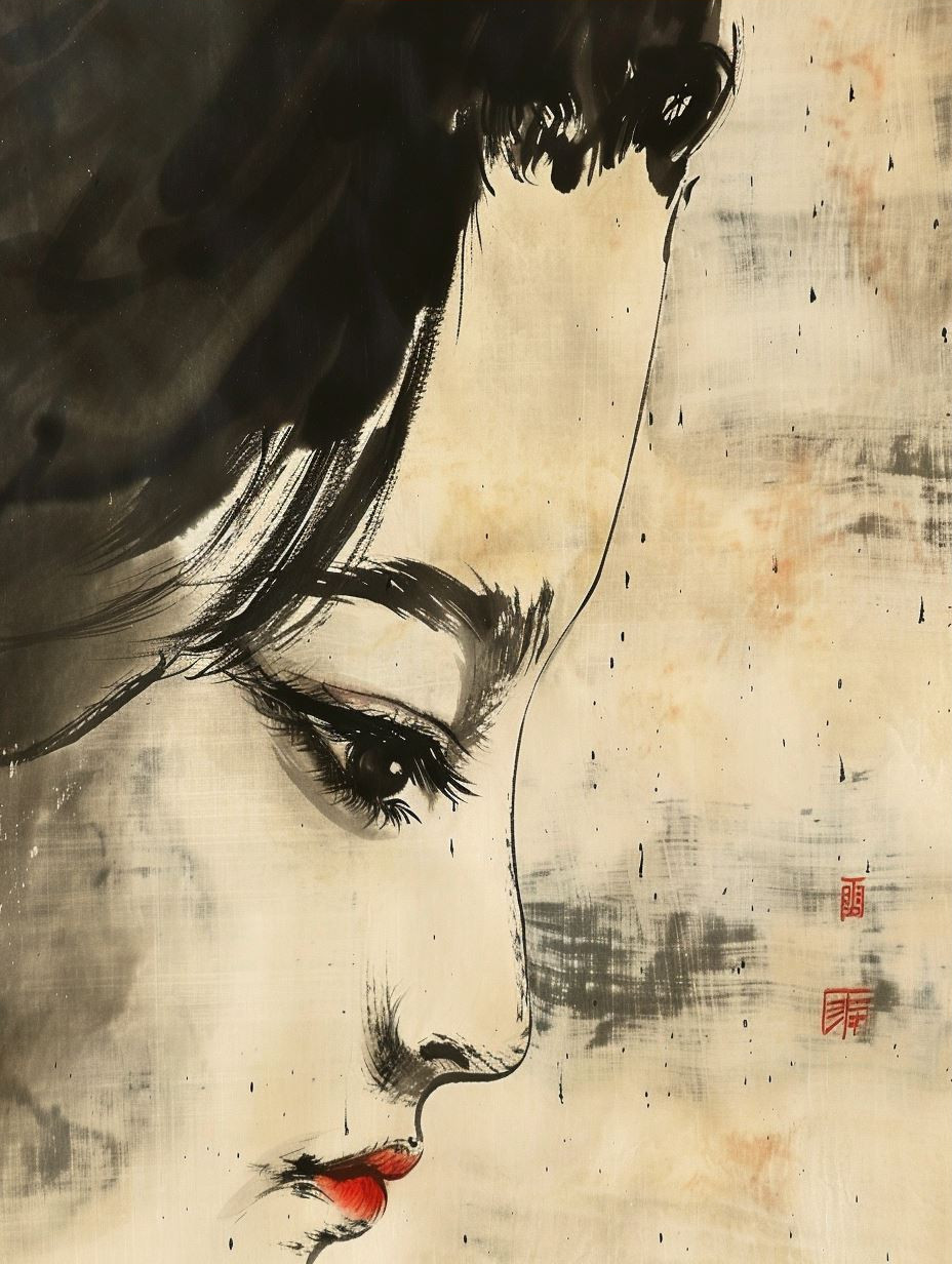Ink Wash Ethereal Portrait