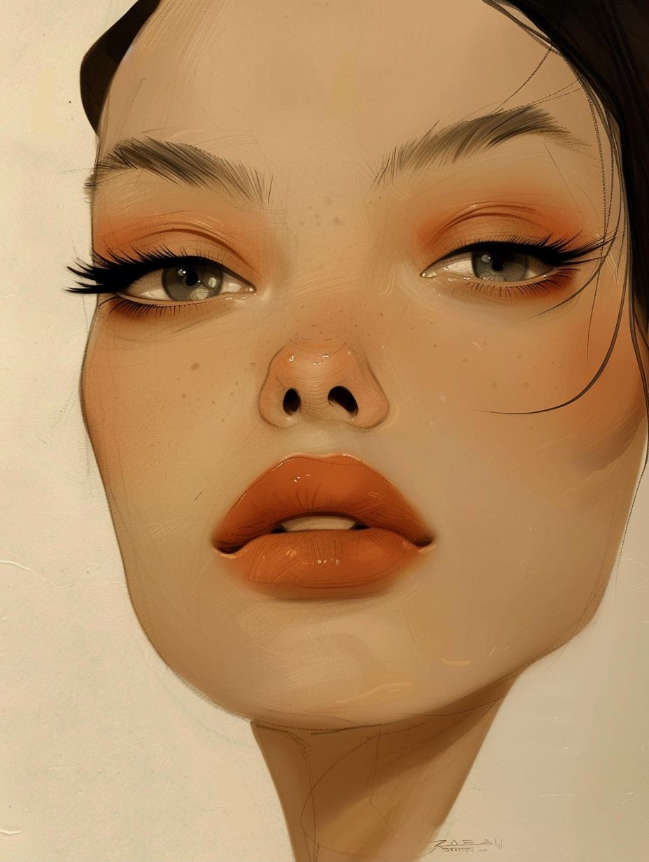 Serene Digital Portrait Study