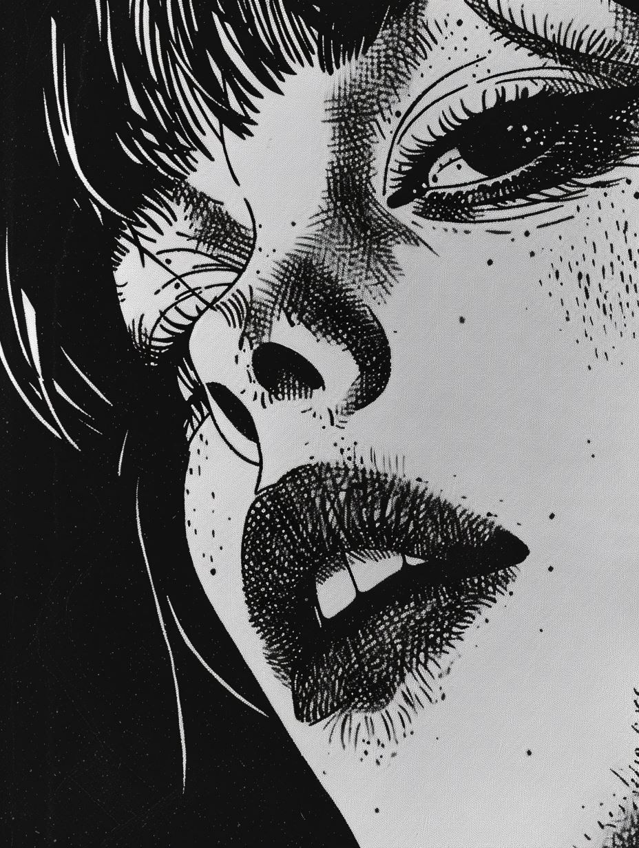 Gritty Noir Ink Portrait