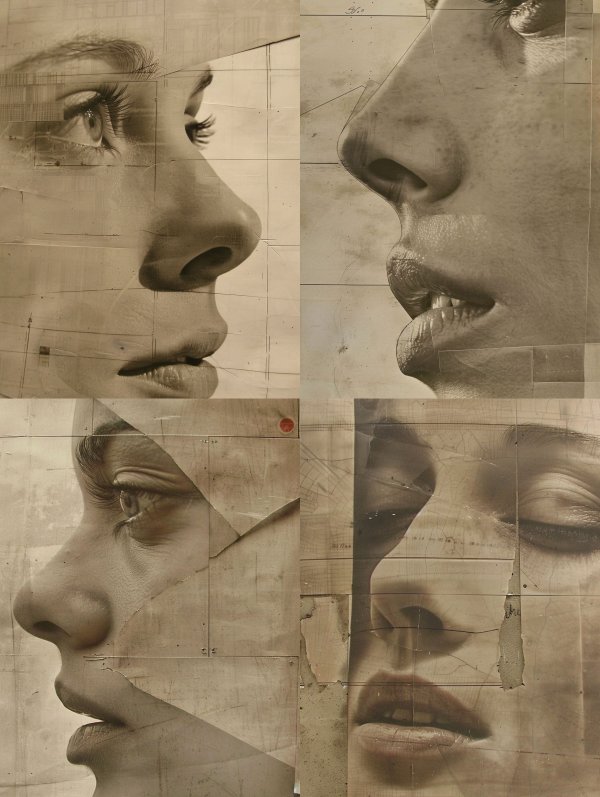Fragmented Gaze in Sepia Tones