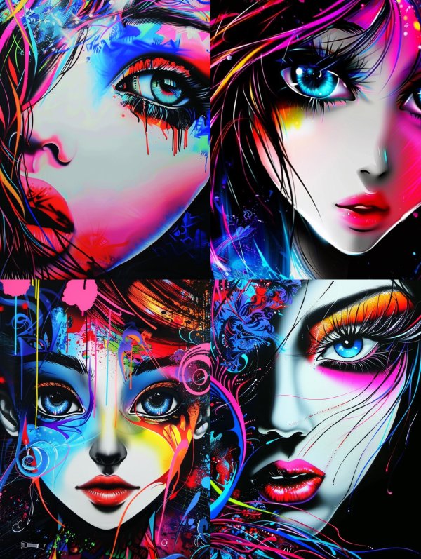 Neon Psychedelic Portrait