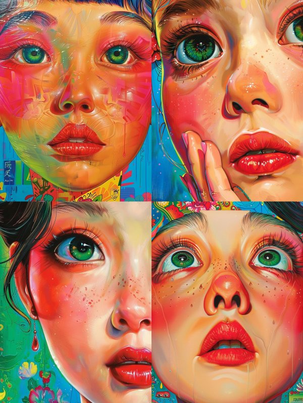 Vibrant Neon Psychedelic Portrait