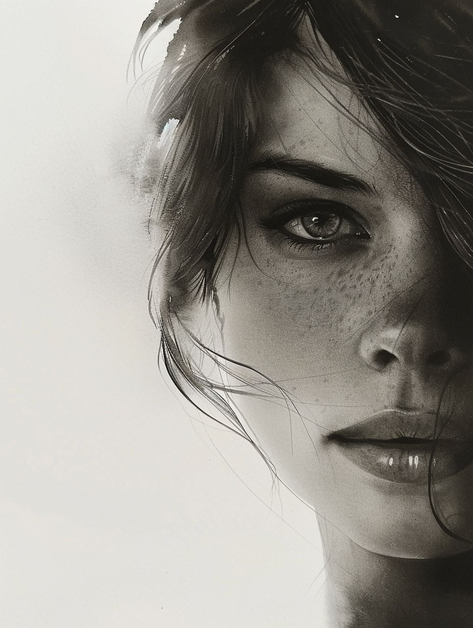 Ethereal Charcoal Portrait Study