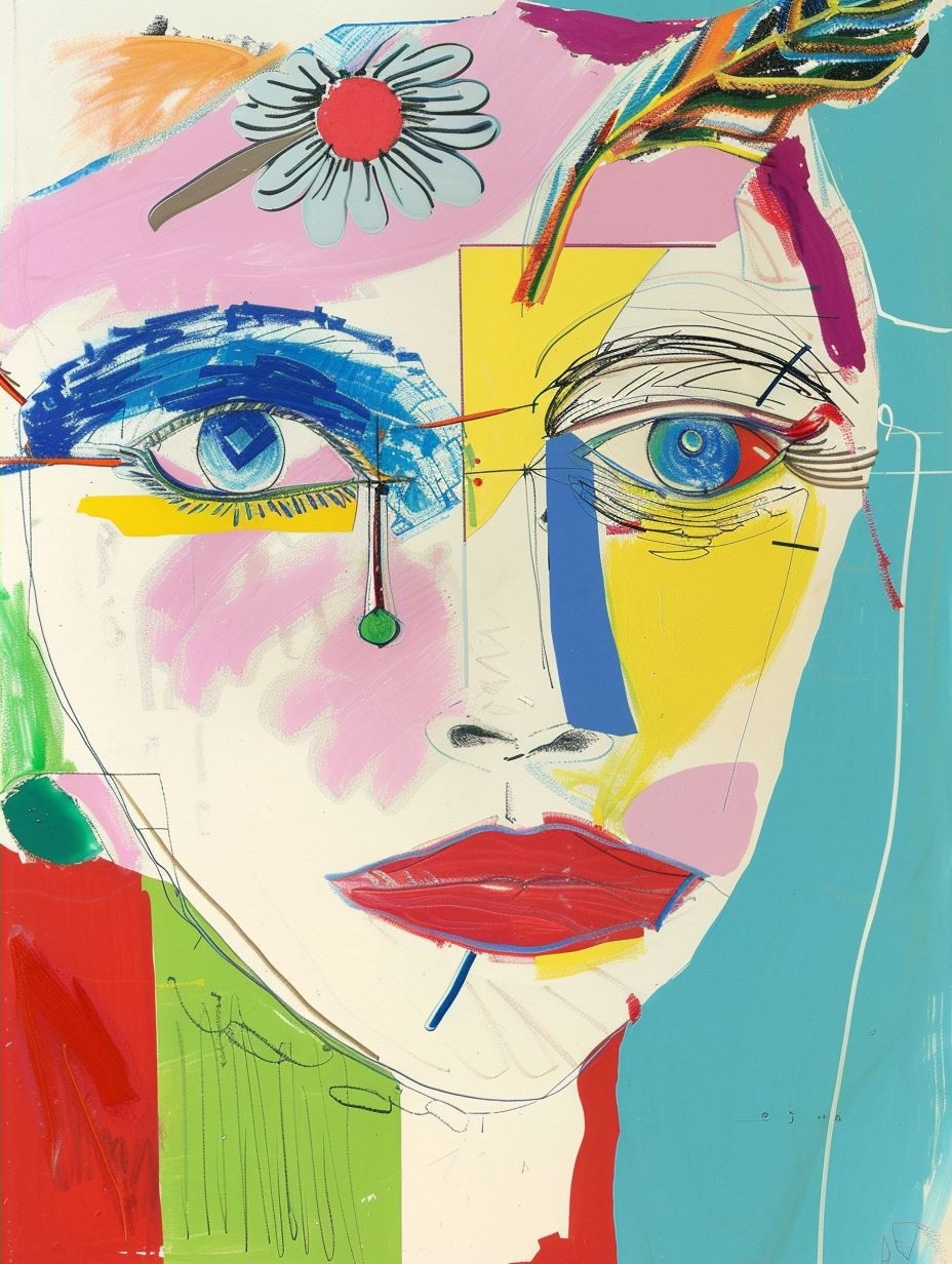 Vibrant Abstract Portrait Study