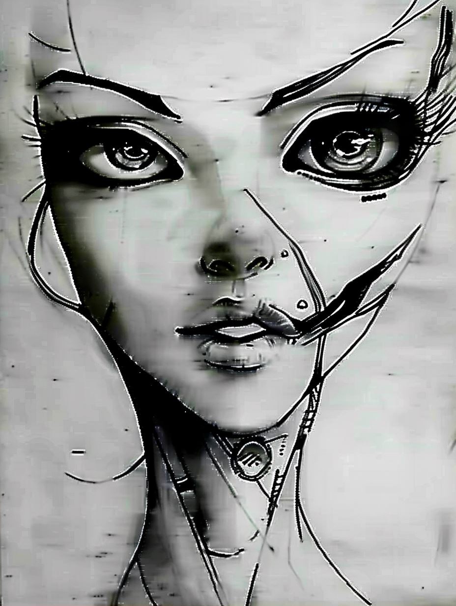 Cybernetic Glitch Portrait