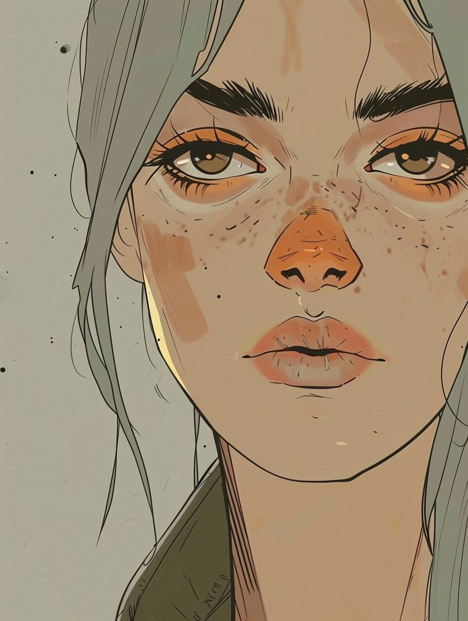 Melancholic Modern Anime Portrait