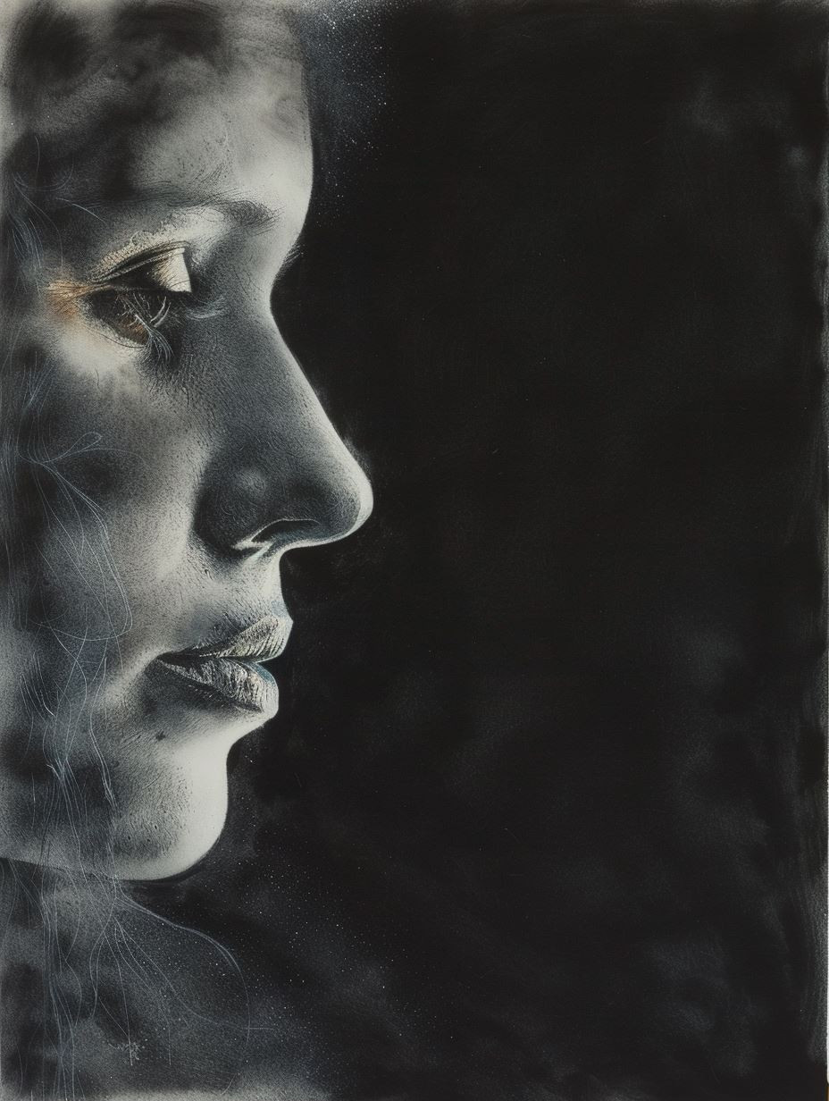 Dramatic Charcoal Portrait Study