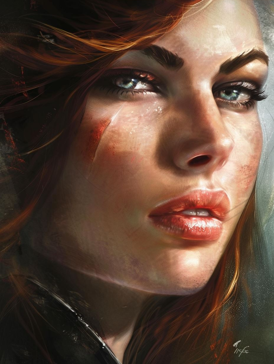 Ethereal Gaze in Shadowed Mist