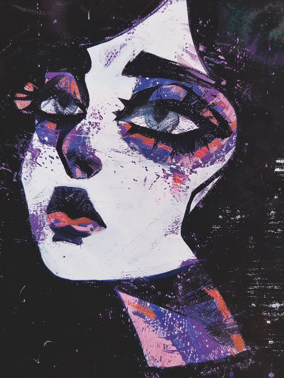 Abstract Neon Noir Portrait