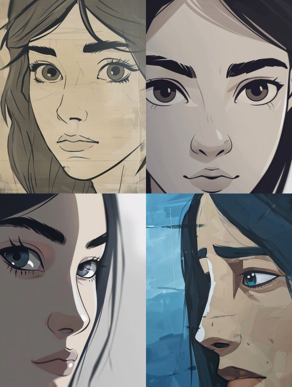 Melancholic Digital Portrait Studies