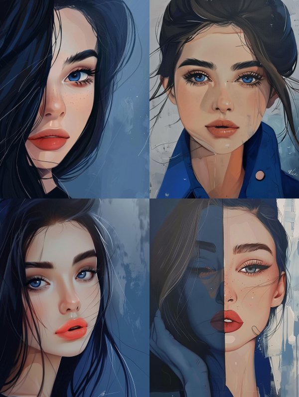 Ethereal Blue Gaze Portrait
