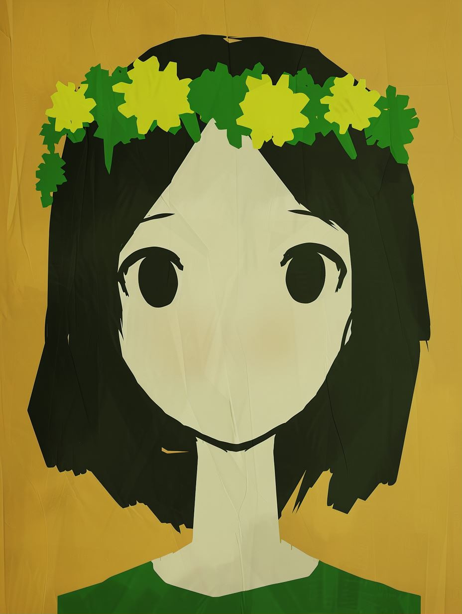 Minimalist Floral Paper Portrait - Image 1