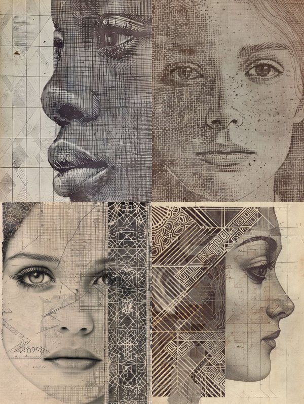 Geometric Halftone Portrait Study