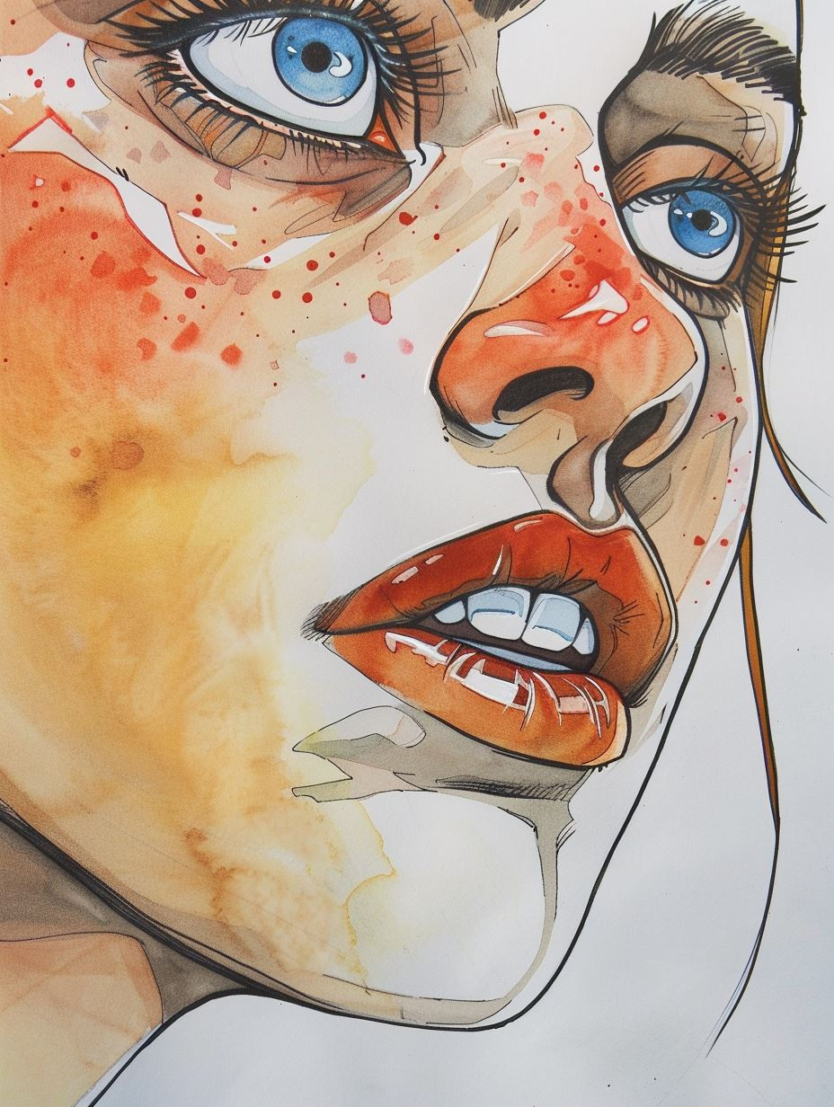 Ethereal Watercolor Portrait Study