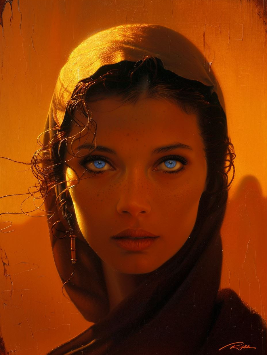 Golden Ethereal Goddess Portrait