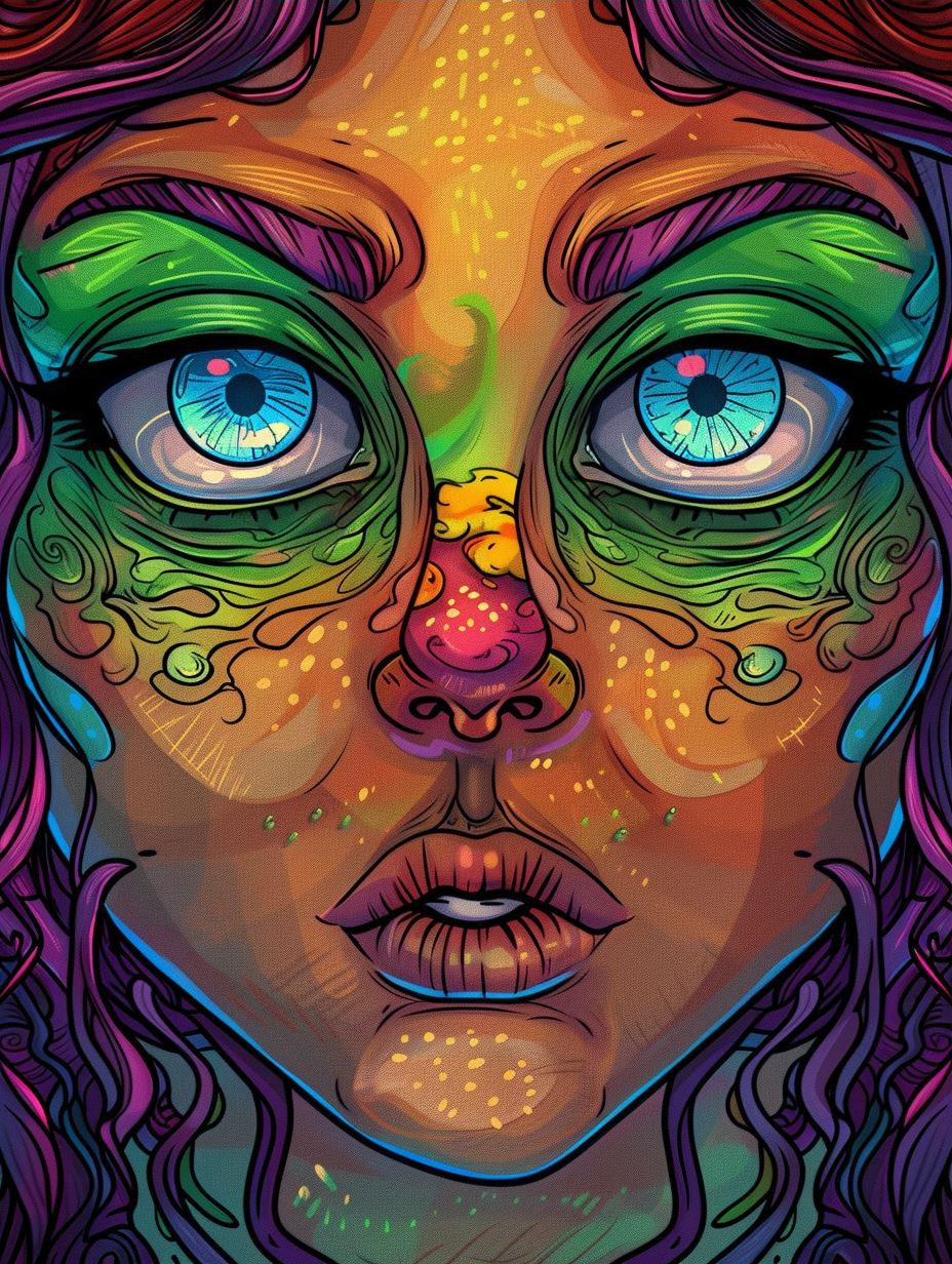 Psychedelic Prism Portrait Art