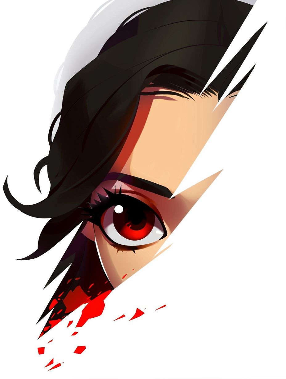 Crimson Gaze Shadow Portrait