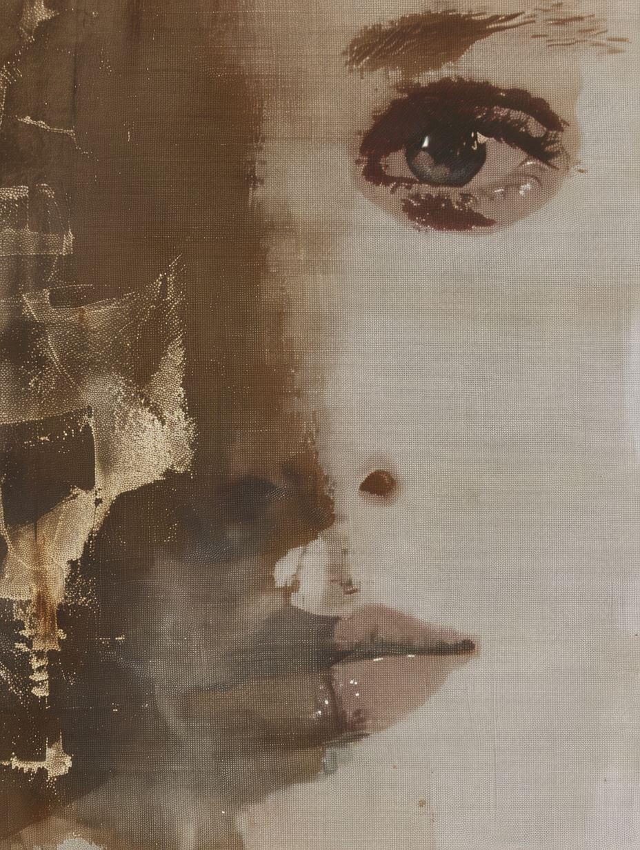 Ethereal Gilded Fragmented Portrait