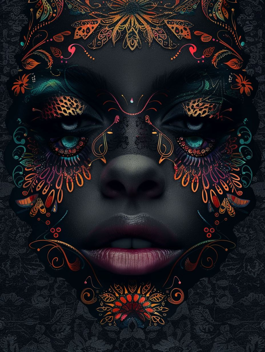 Neon Tribal Ethereal Portrait