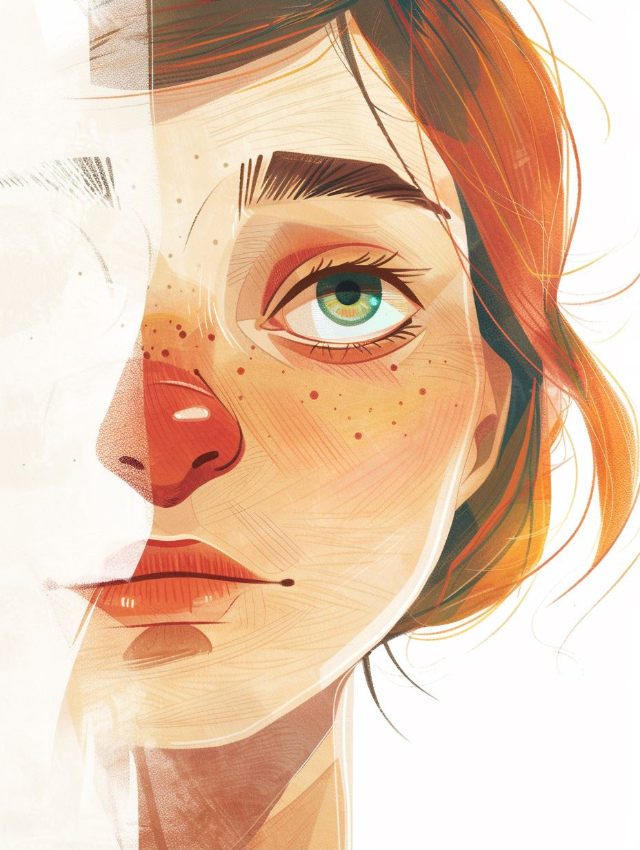 Fragmented Warmth Digital Portrait