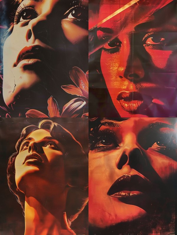 Noir Cinematic Floral Gaze