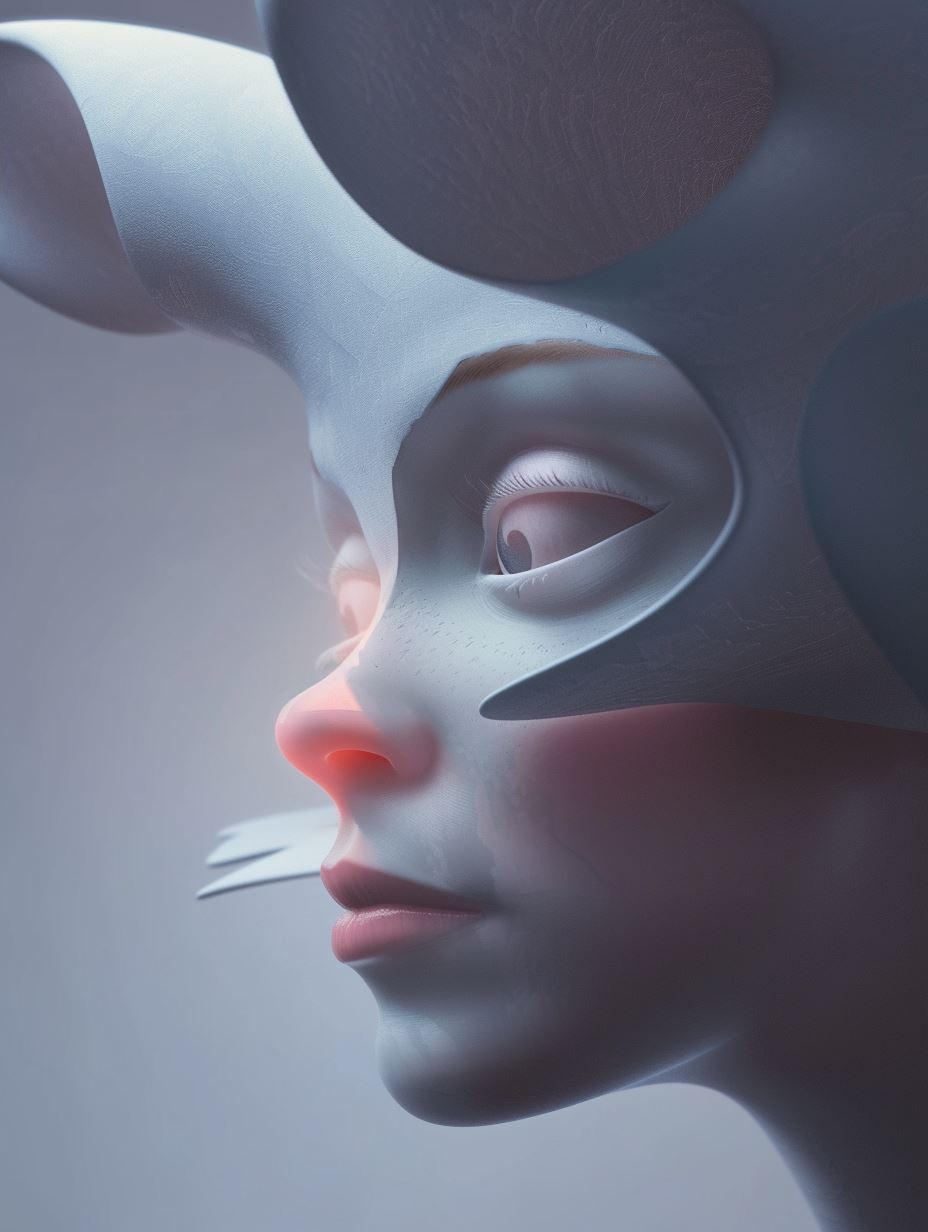 Fragmented Porcelain Soul Portrait