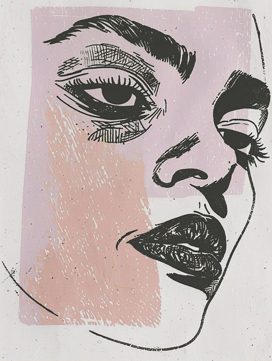 Abstract Pastel Ink Portrait
