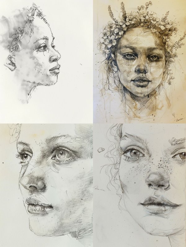 Ethereal Charcoal Portrait Study